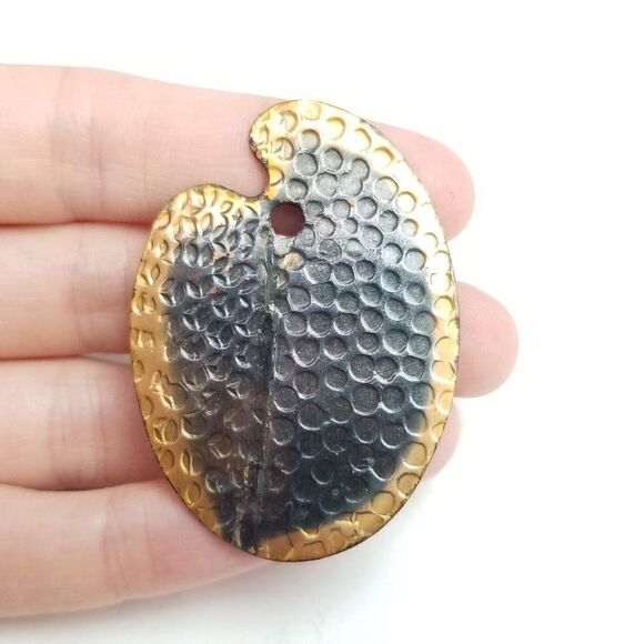 Vintage Genuine Copper Hammered Textured Paint Pallet Shaped Brooch, Retro Pin - Picture 4 of 7